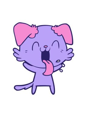 Çizgi film köpeğinin hareketli animasyonu.