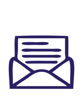 harf ve zarf simgesinin karikatürünü çizen hareketli çizgi film