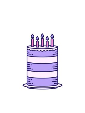 Yanıp sönen radyal çizgiler doğum günü pastası çizgi filminin animasyonu