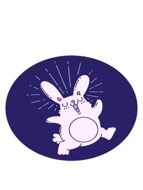 Dövme stili hoplayıp zıplayan tavşanın hareketli animasyonu