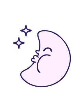 Yıldızlı bir ayın karikatürünün hareketli animasyonu