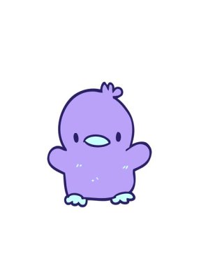 Yanıp sönen radyal çizgiler çizgi film animasyonu bebek ördek