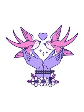 Bağlı ellerin ve kırlangıçların hareketlerini salla ve durdur