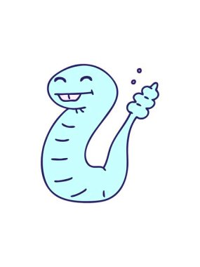 Mutlu bir yılanın çizgi filminin dikkat çekici animasyonu.