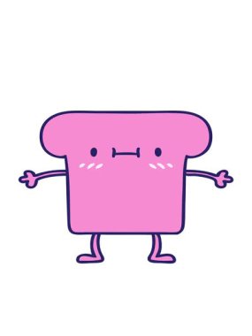 Mutlu bir dilim ekmeğin çizgi filminin hareketli animasyonu.