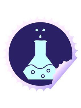 Bir bilim deneyinin dairesel soyma etiketi karikatürünü salla ve durdur