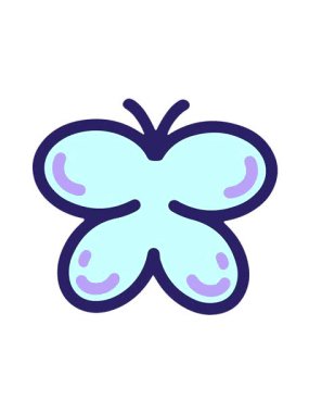 Basit parlak kelebek çizgi filminin titreşimli hareketli animasyonu