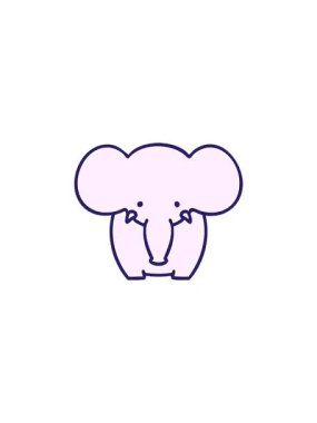 Değişken gölgeli karikatür filinin gösterişli satış animasyonu