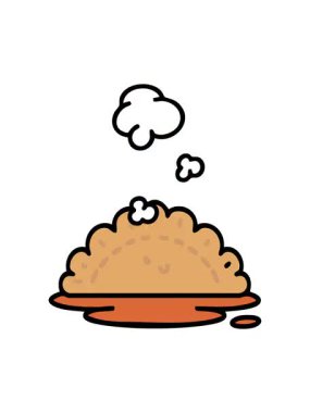 Buharda pişen sıcak Japon hamur işlerinin animasyonu