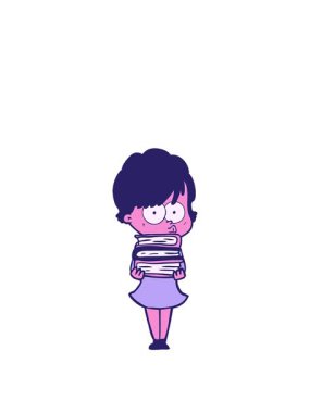 çizgi filmdeki neon renkli kadının animasyonunu genişletiyorum.