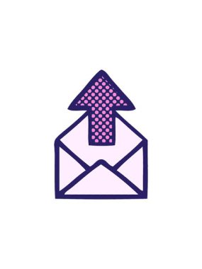 Bir e-posta işaretinin çizgi roman tarzı animasyonunun dikkat çekici animasyonu