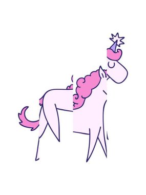 El çizimi tek boynuzlu atın bölünmüş hareket animasyonu