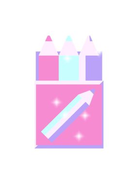 Renkli kalemler paketinin simge etkisi grafik vektör resimleme simgesi