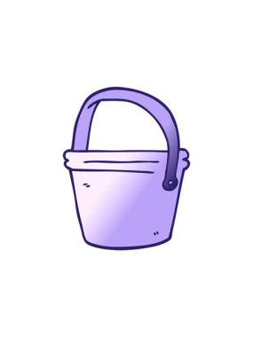 Çizgi film karalama kovasının satış animasyonu