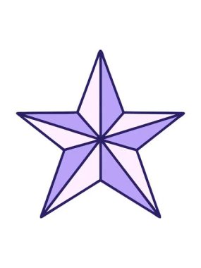 Dövme yıldızı sembolünün canlandırmasını renklendir