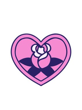 Yanıp sönen radyal çizgiler geleneksel kalp ve çiçek stilinde dövme animasyonu