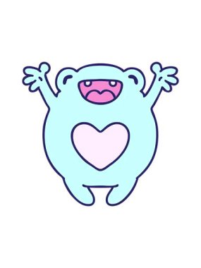 Basınç, aşık mutlu bir kurbağanın çizgi filmini canlandırıyor.