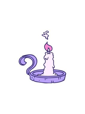 Mum tutacağı ve yanan mumun yıldız patlaması etkisi animasyonu