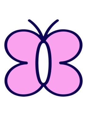 Basit ama sevimli kelebek tasarımının neon ışık efektleri