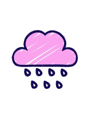 Yağmur Bulutu Tebeşiri Çiziminin neon ışık efekti canlandırması