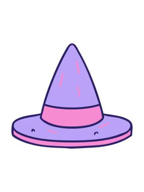 bir cadı şapkasının çizilmiş karikatürünün canlandırmasının efekt efektini piksel yap