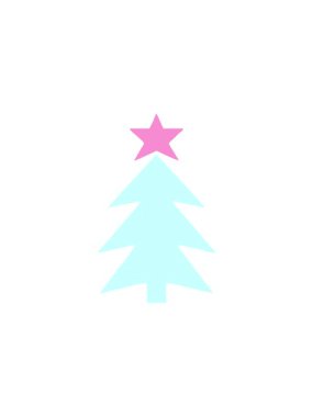 Bir noel ağacı ikonunun düz sembolünün yıldız patlaması etkisi animasyonu