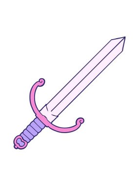 Çizgi film kılıcının hareketli animasyonu