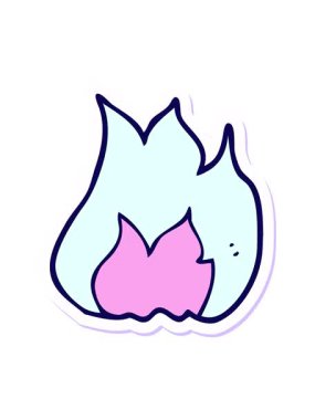 neon ışık efekti çizgi film ateş sembolünün çıkartmasının canlandırması