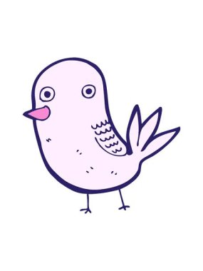 Komik kuş çizgi filminin dikkat çekici animasyonu