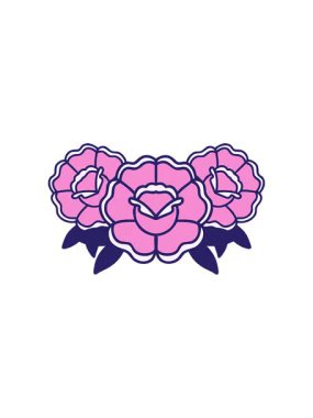 Yıldız patlaması etkisi, geleneksel çiçek buketi şeklinde dövme animasyonu