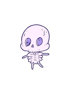 Çizgi film iskeletinin yıldız patlaması etkisi animasyonu