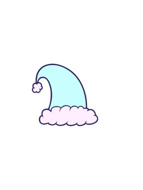 Bir karikatür Noel şapkasının yatay titreşimli animasyonu