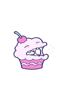 komik çizgi film kek çiziminin hareketli animasyonu