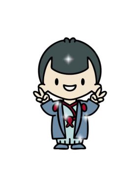 Geleneksel gelinlik içinde Japon bir adamın parıltı etkisi.