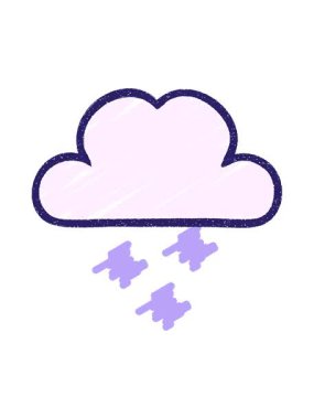 Titreyen bir Bulut Tebeşiri çizim dizaynı animasyonu