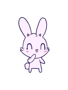 bob and pause animation of cute cartoon rabbit illustration