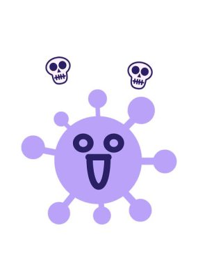 Mutlu boş göz virüsünün kafatası animasyonu