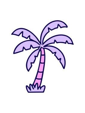 Bir plaj palmiyesinin neon ışık efekti animasyonu