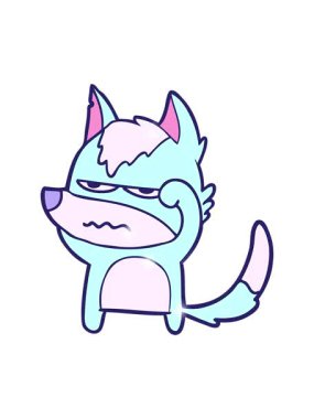 Sinirli bir kurdun çizgi film animasyonu.