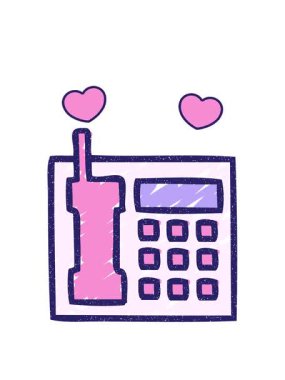 Bir Telefon Tebeşiri Çiziminin dönen kalp animasyonu