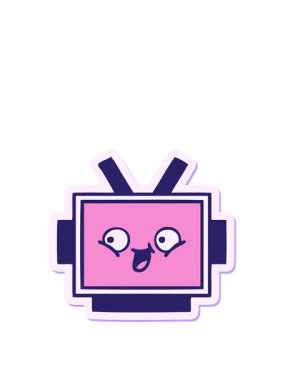 Sevimli bir robot kafa tasarımının çıkartmasının animasyonunu genişletiyorum.