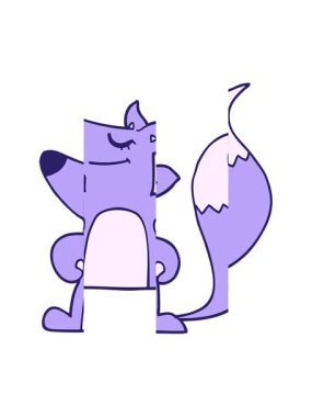 Tatlı tilki çizgi filminin bölünmüş hareket animasyonu