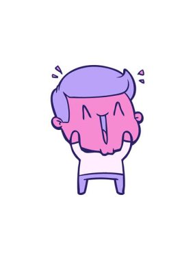 Heyecanlı adamın hareketli animasyonu