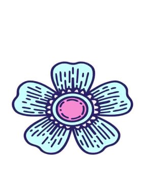 Dövme stili dekoratif çiçeğin hareketli canlandırması