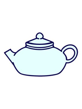 Japon çay demliği dizaynının neon ışık efekti animasyonu