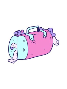 karikatür valizlerinin basınçlı animasyonu