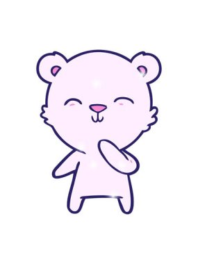 Sevimli bir kutup ayısı neon çizgi filminin ışıltı etkisi