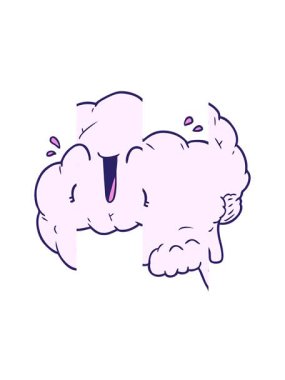 Karikatür beyin kahkahalarının bölünen hareketi