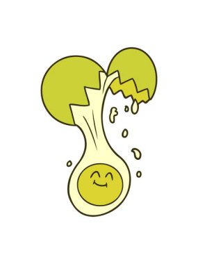 Çizgi film yumurta sarısının renk animasyonu