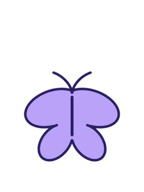 Kelebeğin basit cesur çiziminin yükselişi ve süzülmesi